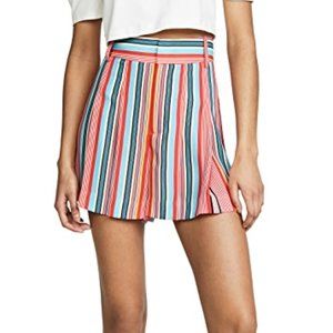 ALICE + OLIVIA SPORT STRIPE MULTICOLOR PLEATED SHORT (BRAND NEW WITH TAG)